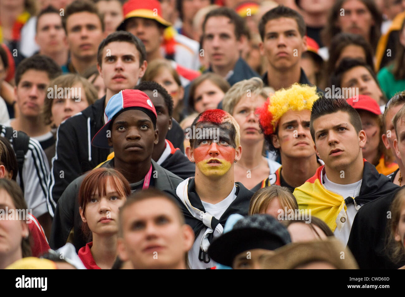 Deutschland in schwarz, rot und gold Fever, Berlin-Fan-Meile Stockfoto