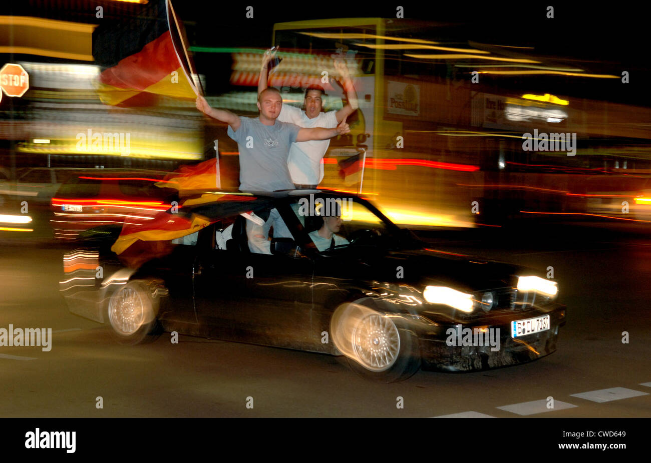Berlin, WM 2006, die Autokolonne Stockfoto