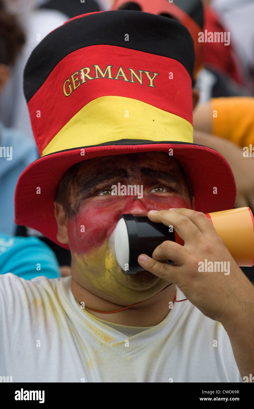 Deutschland in schwarz, rot und gold Fever, Berlin-Fan-Meile Stockfoto