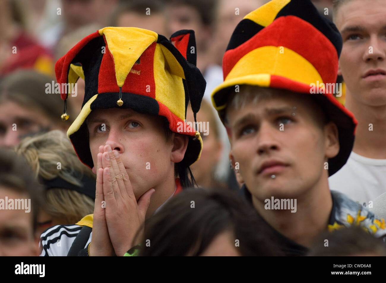 Deutschland in schwarz, rot und gold Fever, Berlin-Fan-Meile Stockfoto