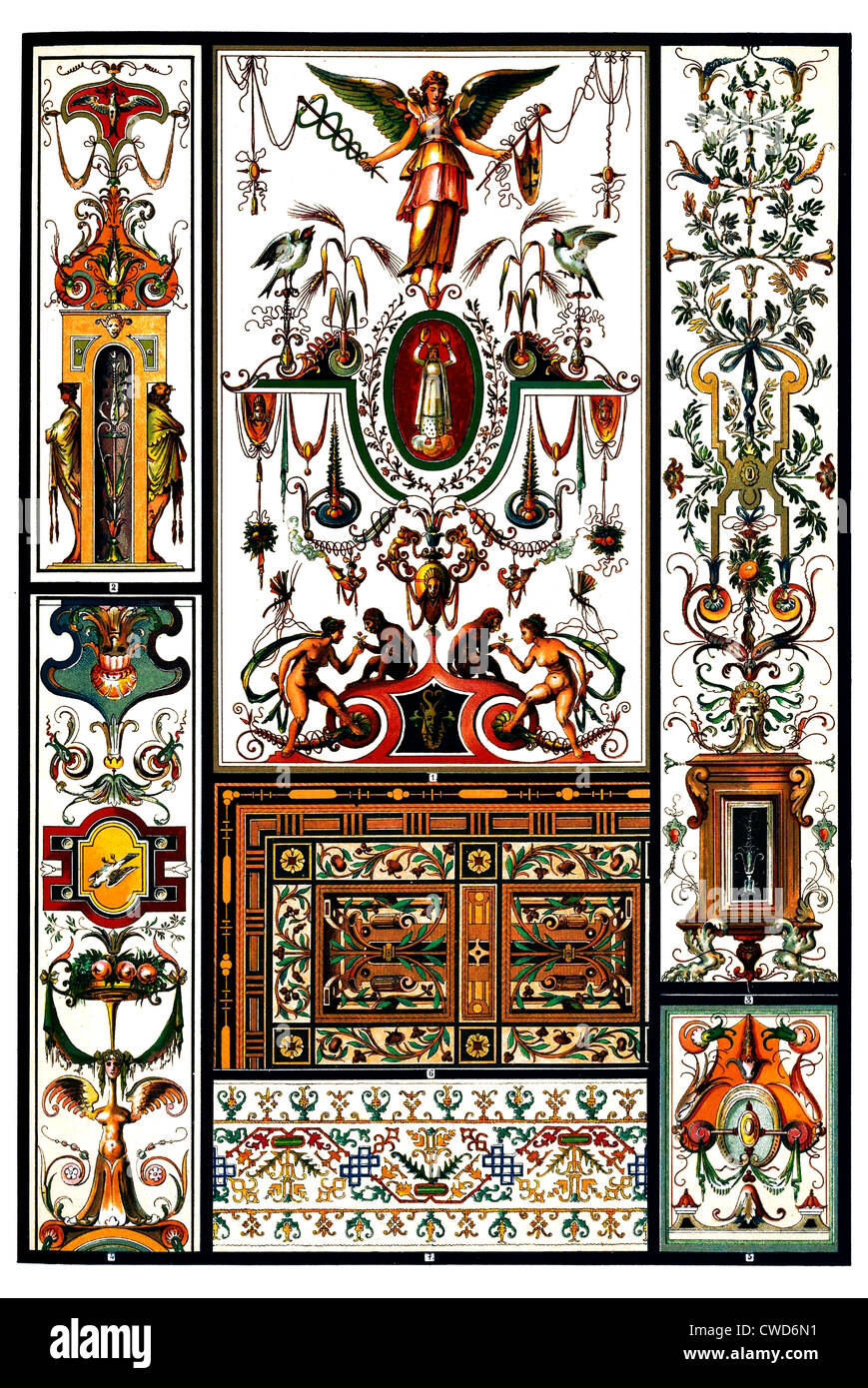 Renaissance deutsche Wandmalerei und Deckengemälde Stockfoto