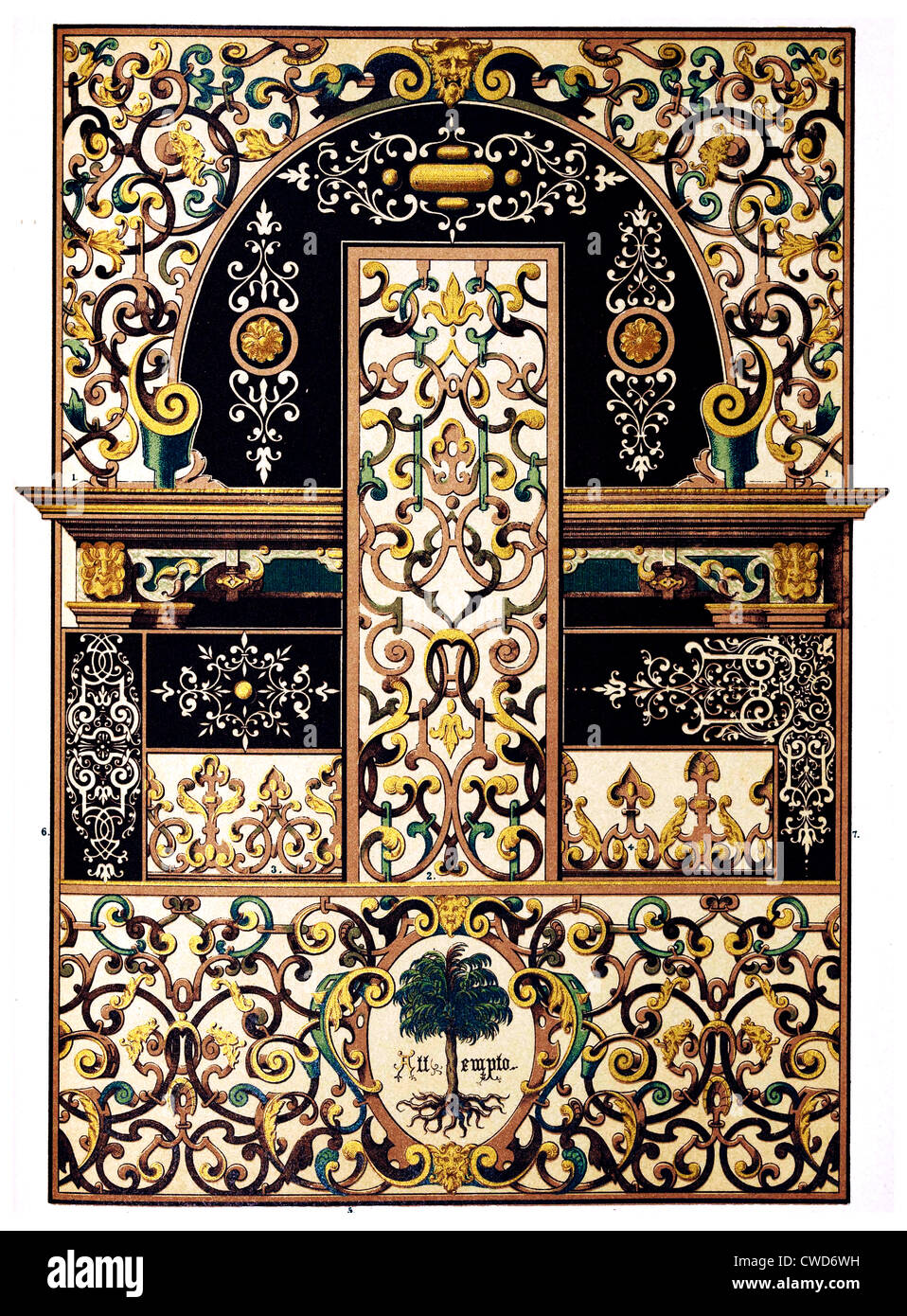 Renaissance deutsche Wandmalerei und Deckengemälde Stockfoto