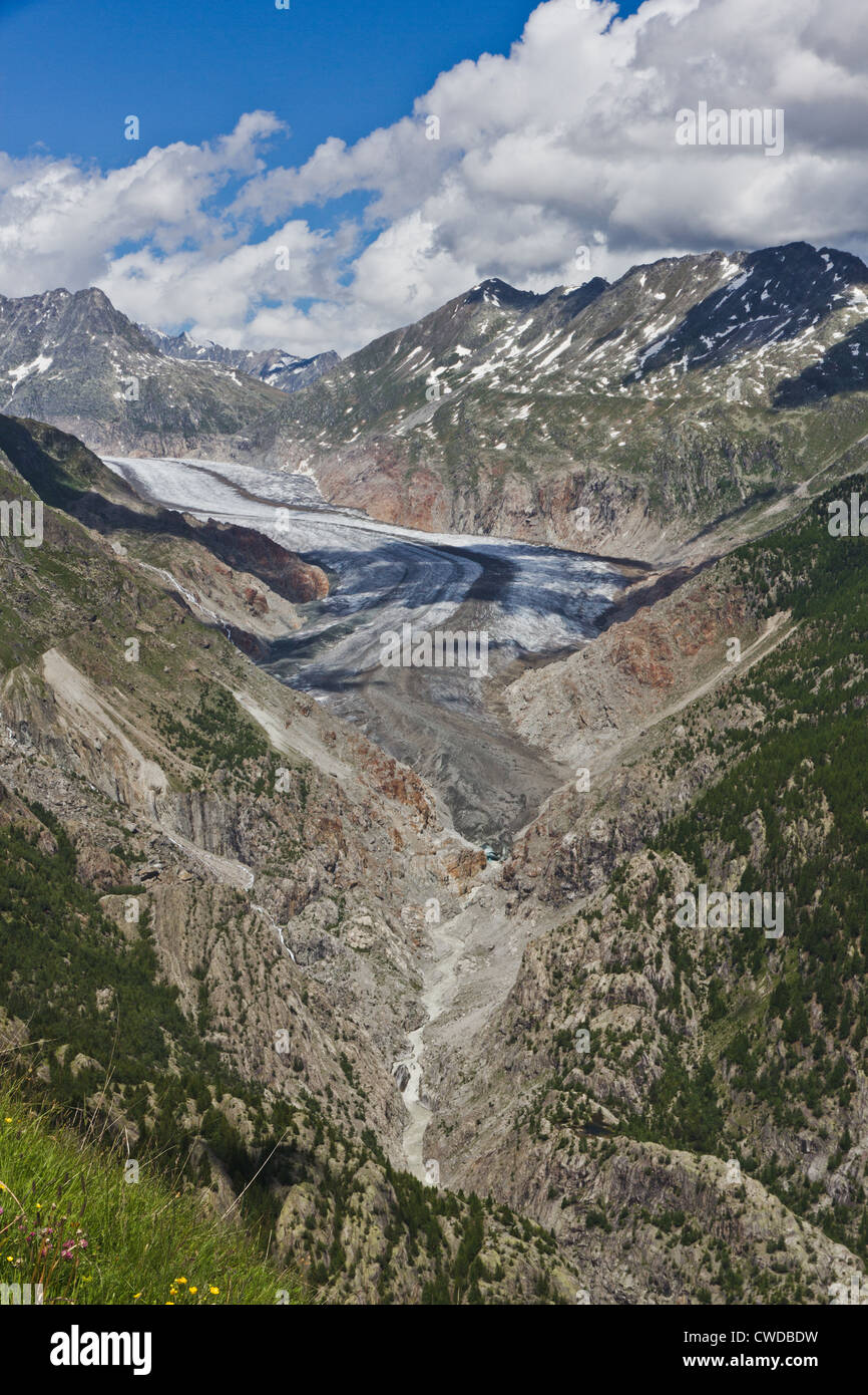 Aletschgletscher in Belalp, Wallis, Schweiz Stockfoto