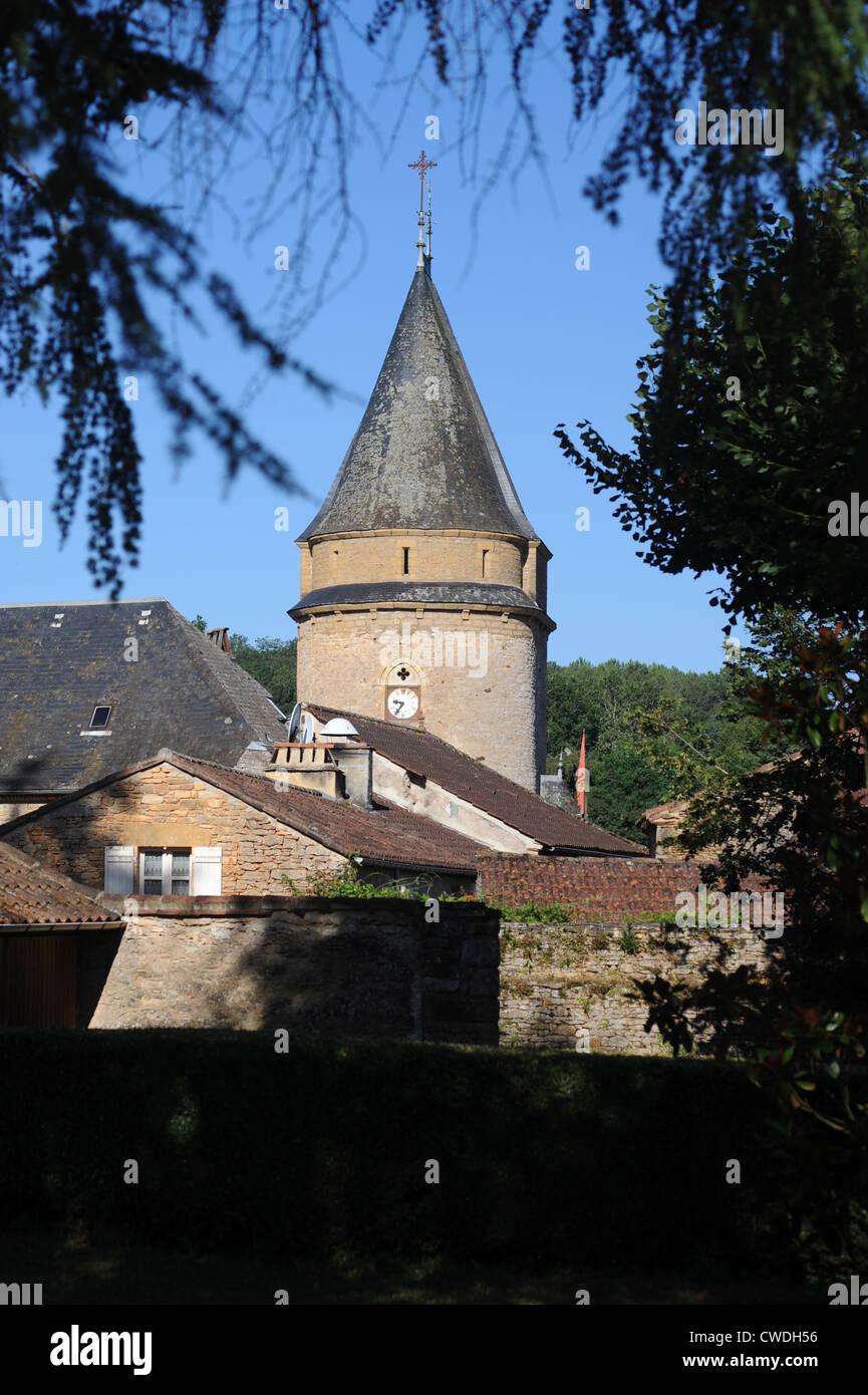 Kirche am Frayssinet le-Gelat in der Lot-Region Südwestfrankreichs Stockfoto