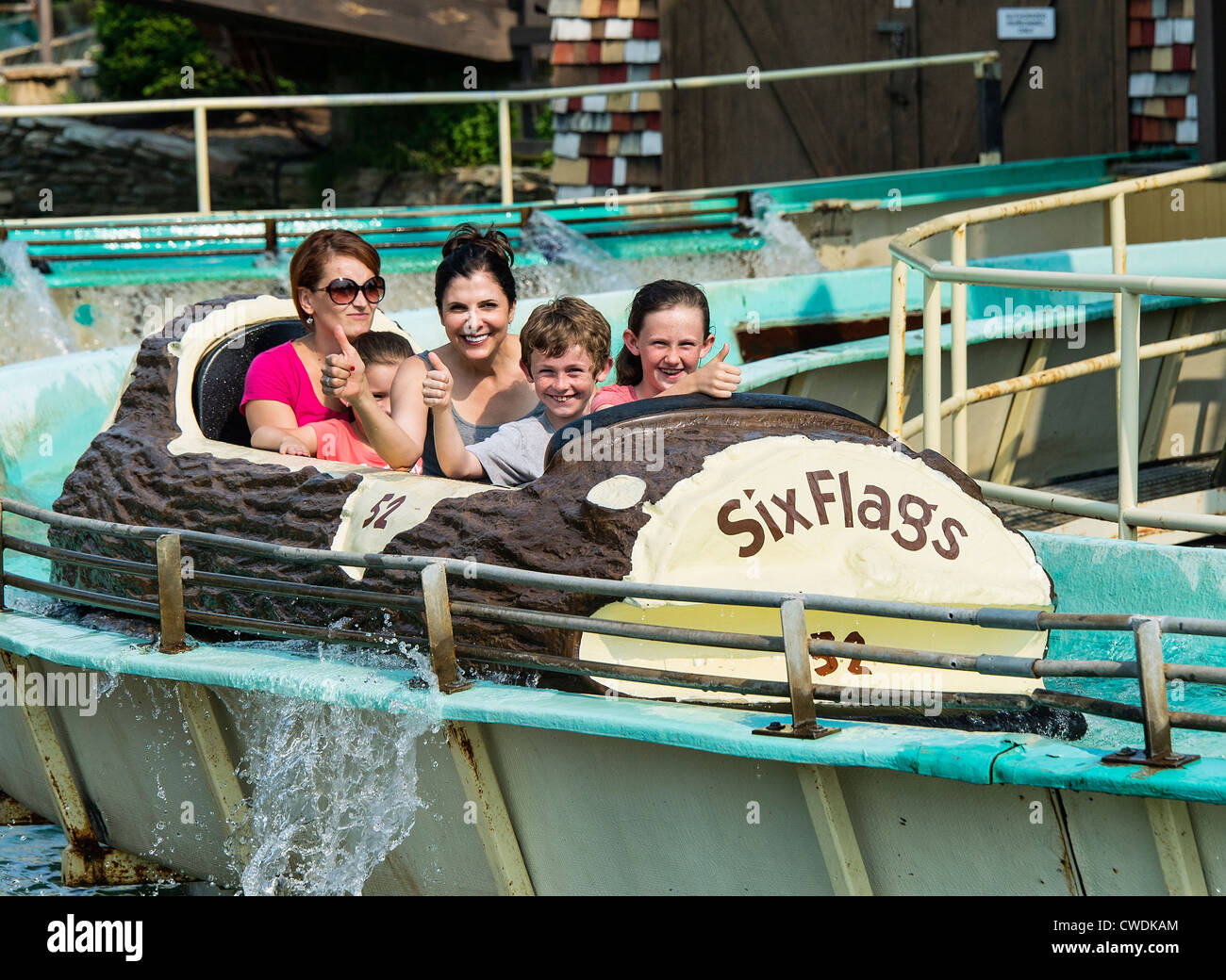 Sah Mühle Log Flume, großes Abenteuer, Six Flags, New Jersey, USA Stockfoto