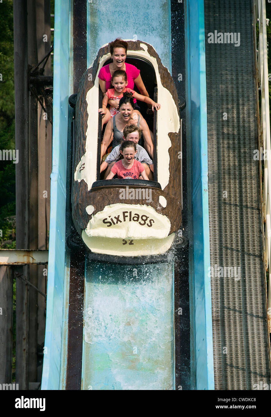 Sah Mühle Log Flume, großes Abenteuer, Six Flags, New Jersey, USA Stockfoto