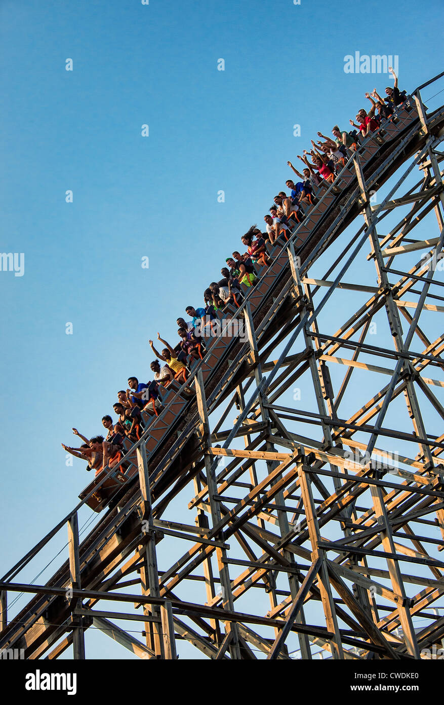 El Toro Holzachterbahn, großes Abenteuer, Six Flags, New Jersey, USA Stockfoto
