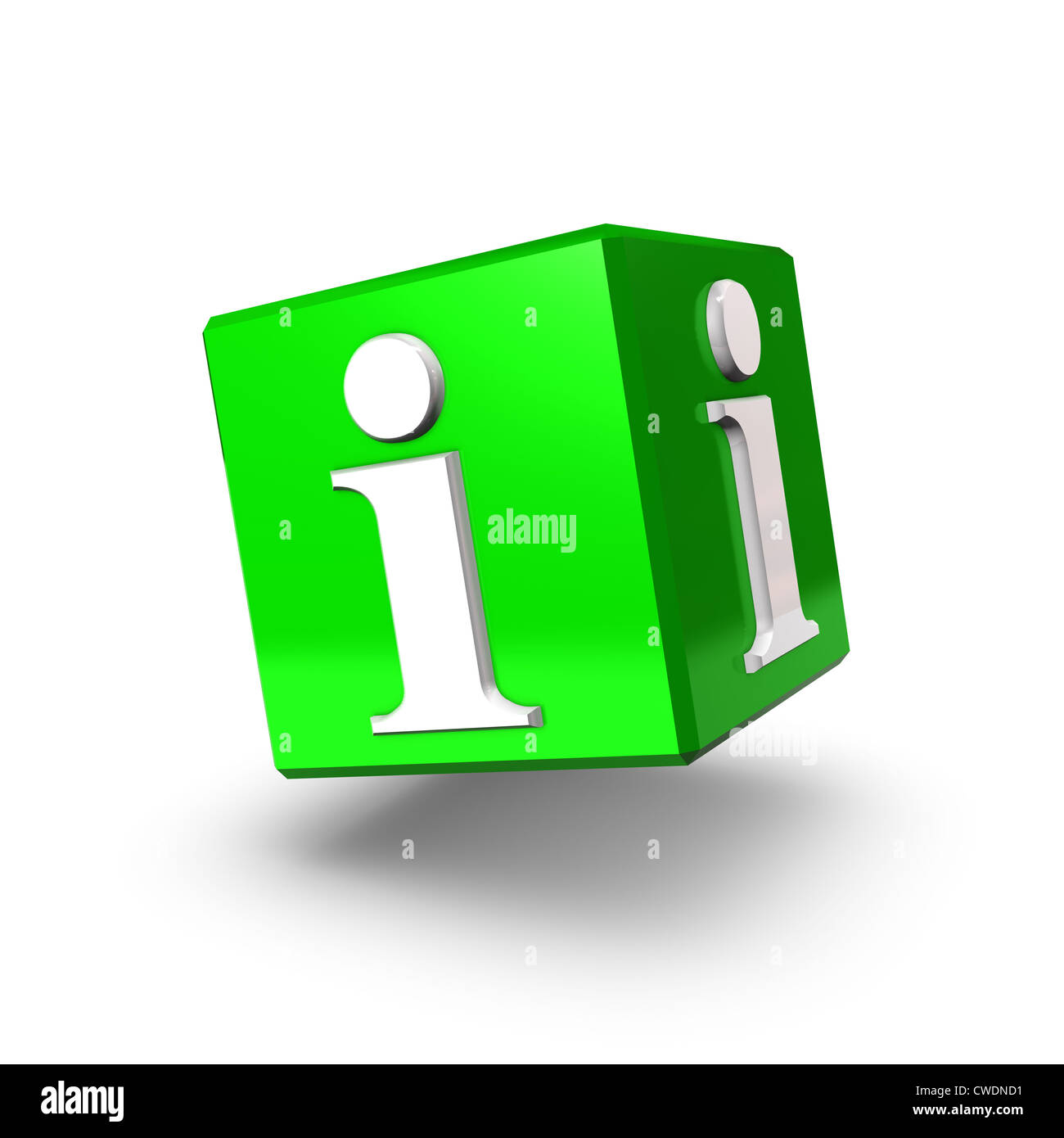 Eine grüne Info-Box auf einem weißen Hintergrund schweben. Stockfoto