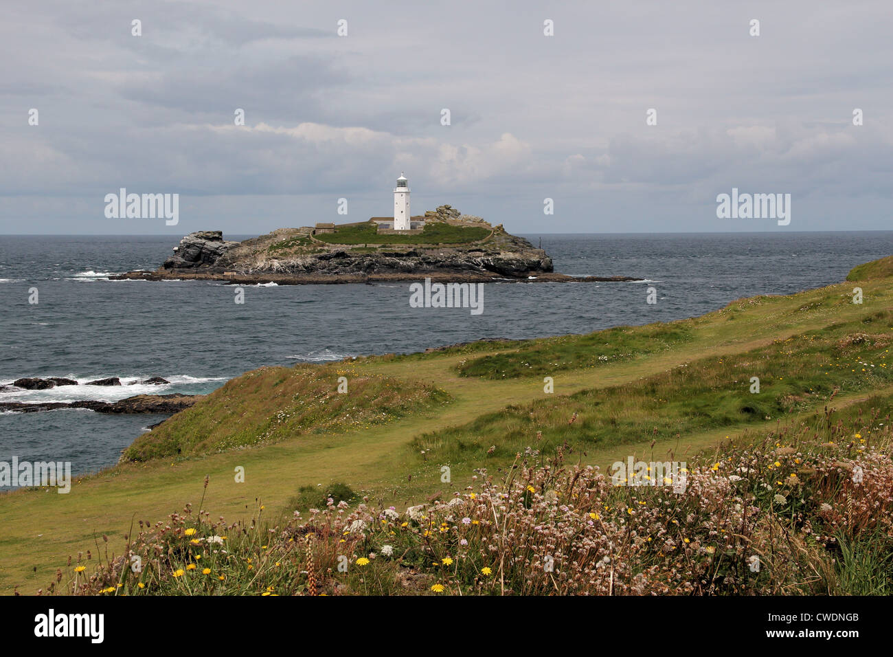 Godrevy Leuchtturm von Godrevy, Cornwall, UK Stockfoto