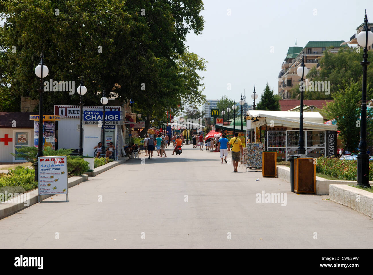 Strandpromenade am Goldstrand Bulgarien Stockfoto