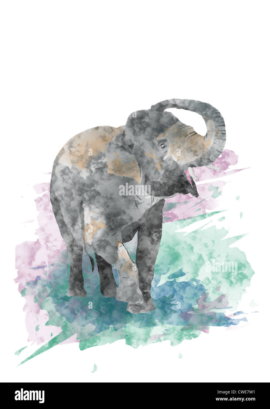 Illustration der niedlichen Baby-Elefant Stockfoto