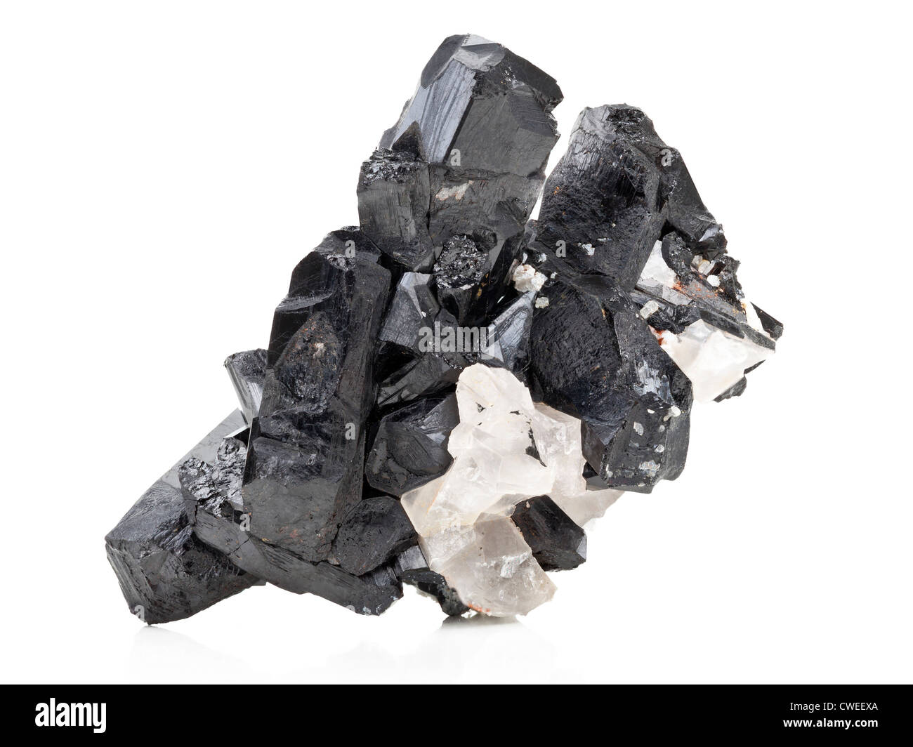 Schörl (schwarzer Turmalin) Stockfoto