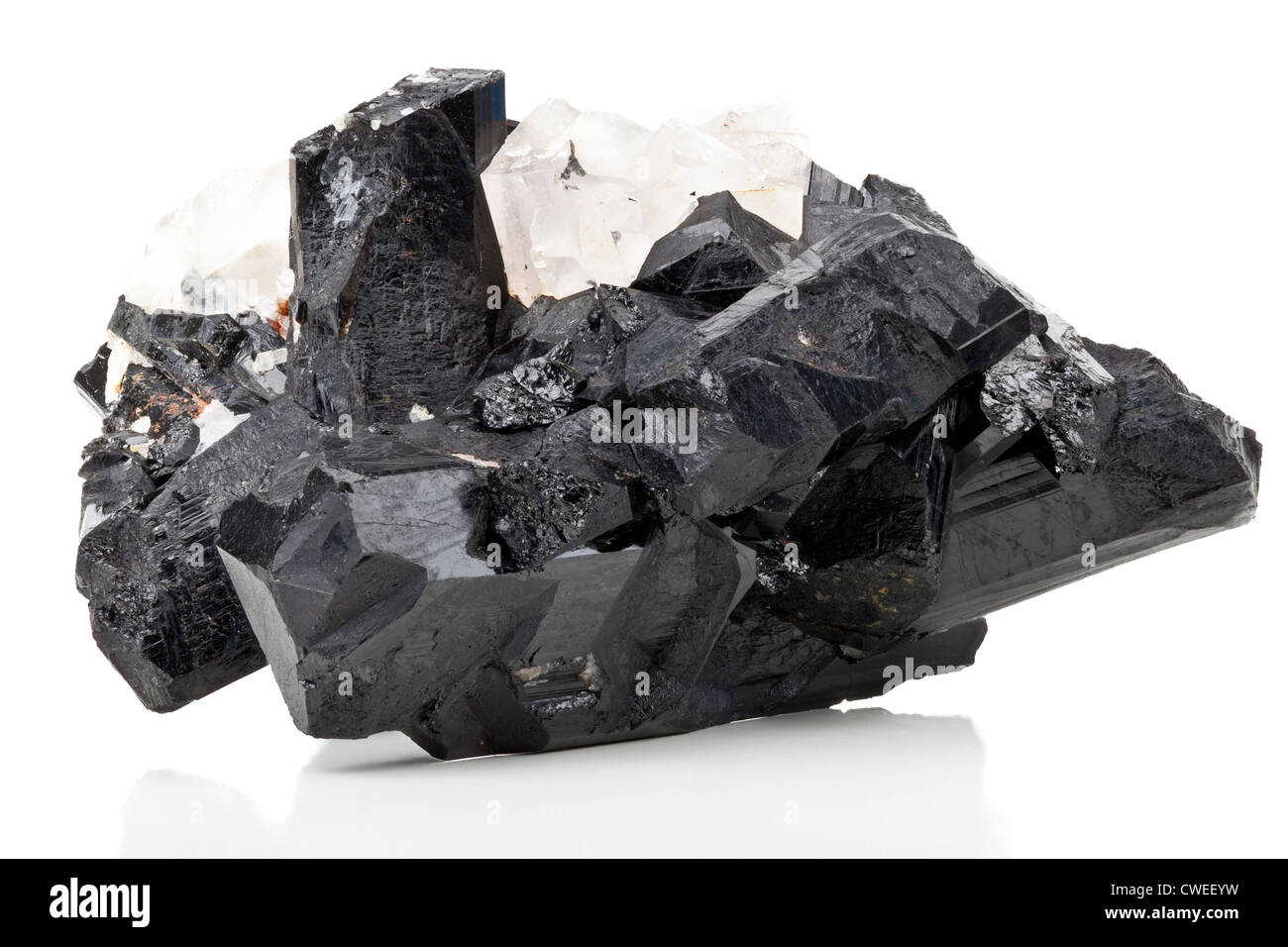 Schörl (schwarzer Turmalin) Stockfoto