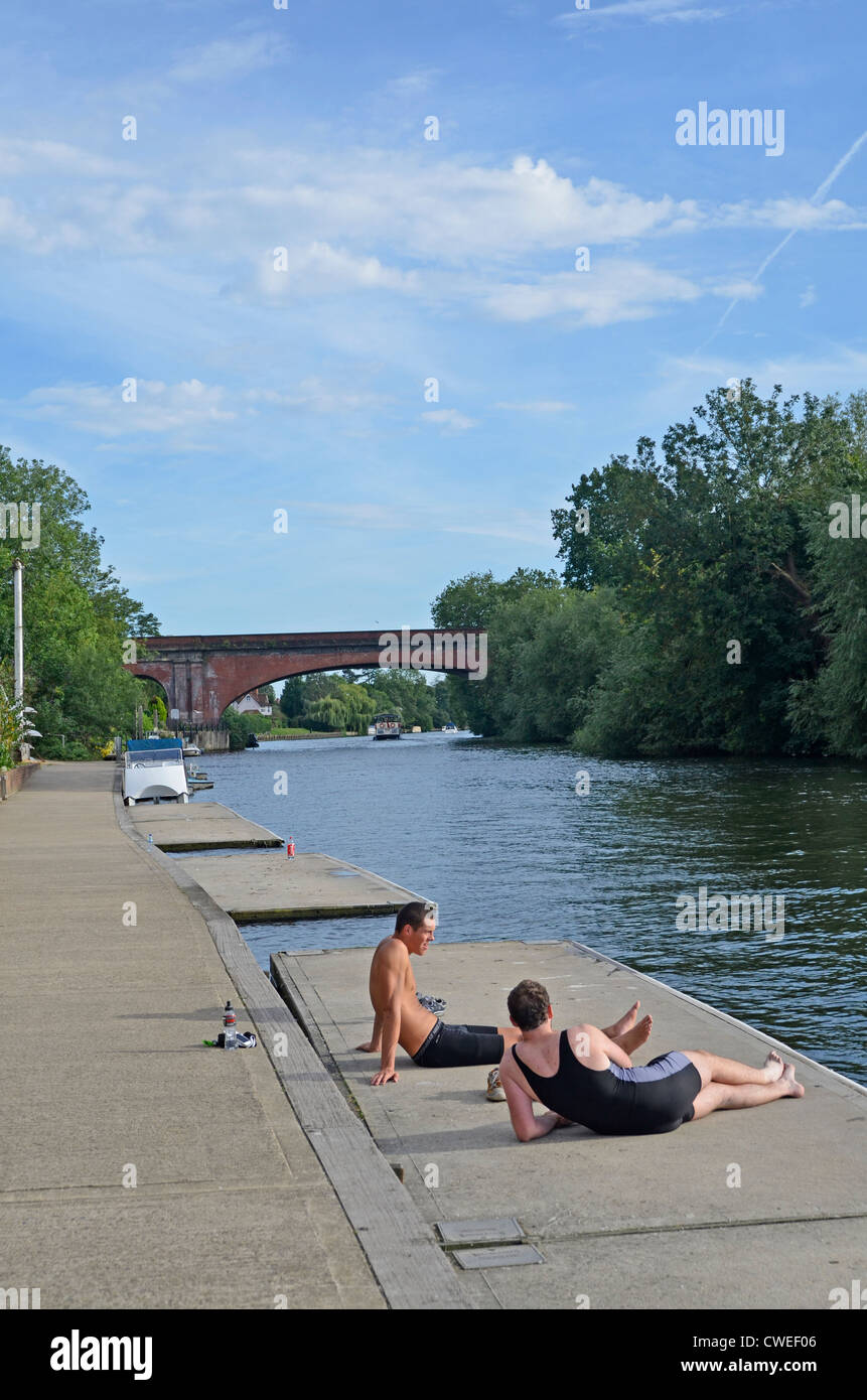 Brunel Eisenbahn Brücke über der Themse bei Maidenhead england Stockfoto