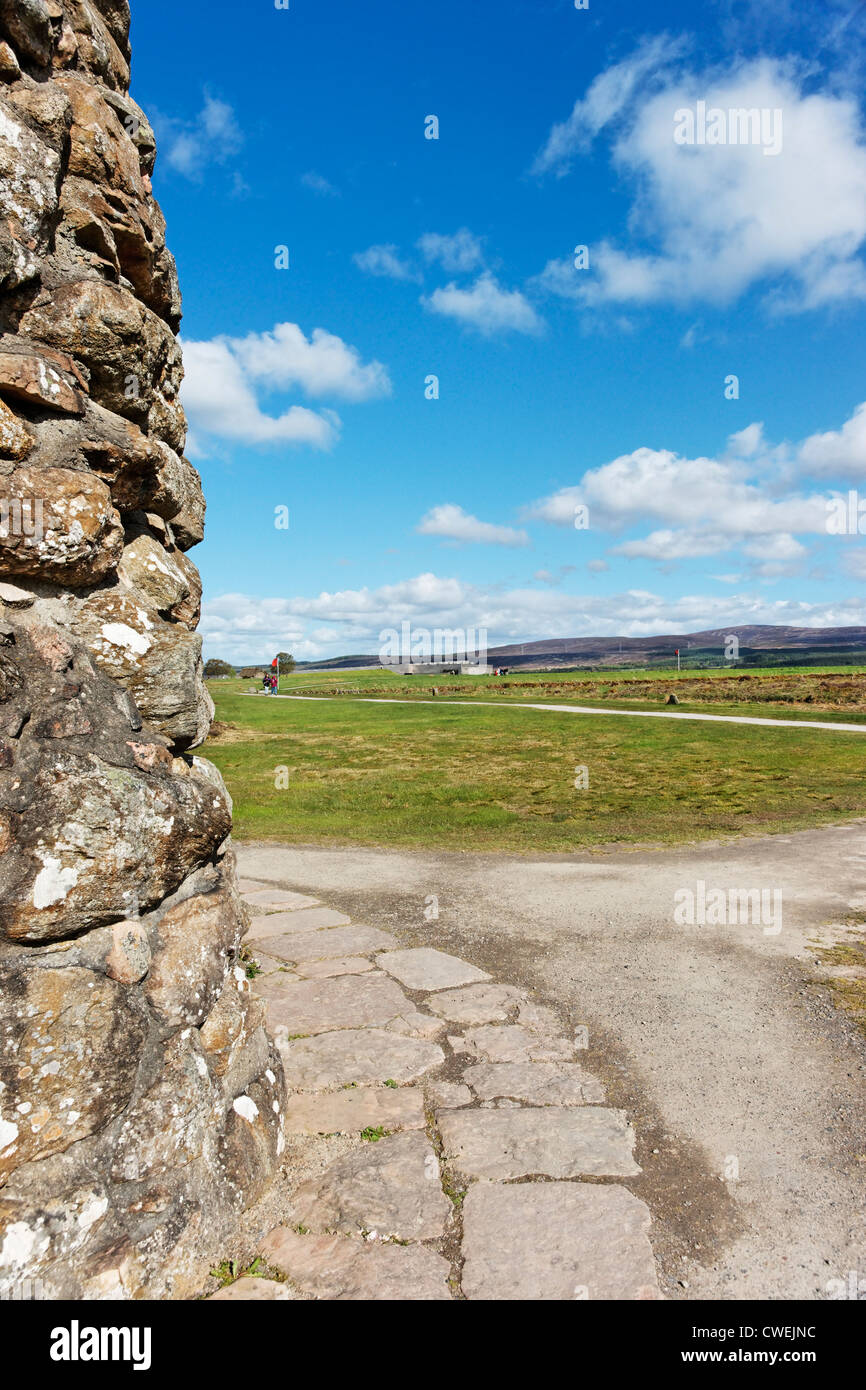 Die Schlacht von Culloden Memorial Cairn, in der Nähe von Inverness, Highland, Schottland, UK. Eigentum von dem National Trust for Scotland. Stockfoto