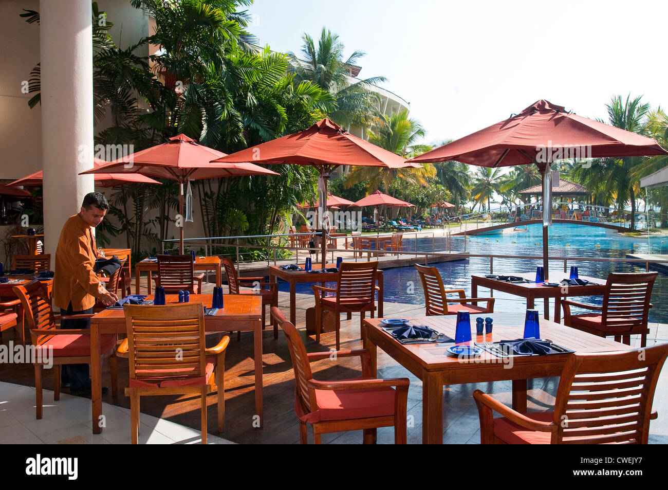 Eden Resort Hotel Pool/ Snackbar, Beruwela, Sri Lanka Stockfotografie