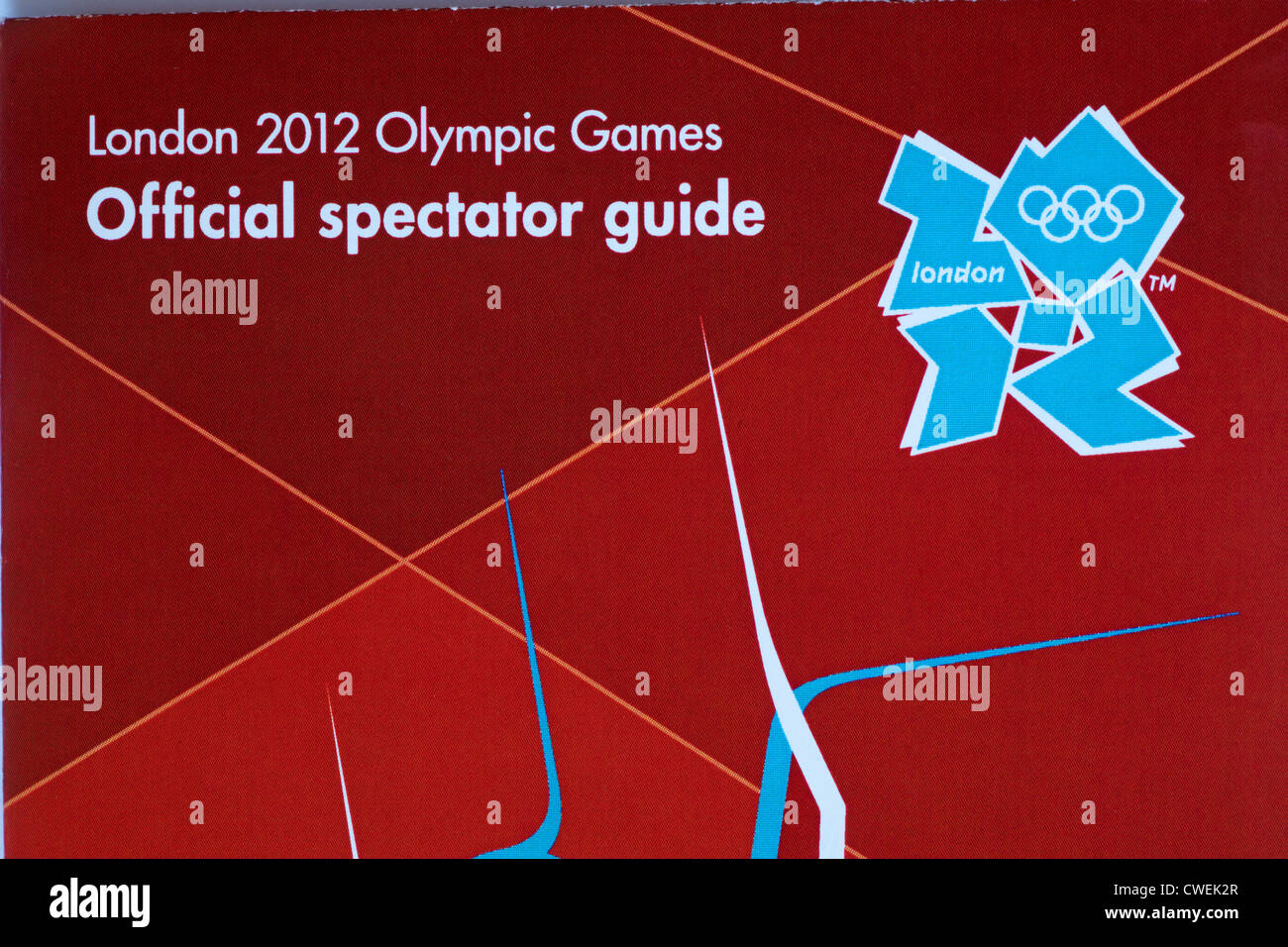 London 2012 Olympische Spiele offizieller Zuschauer-Guide mit Olympischen Spielen Logo Stockfoto