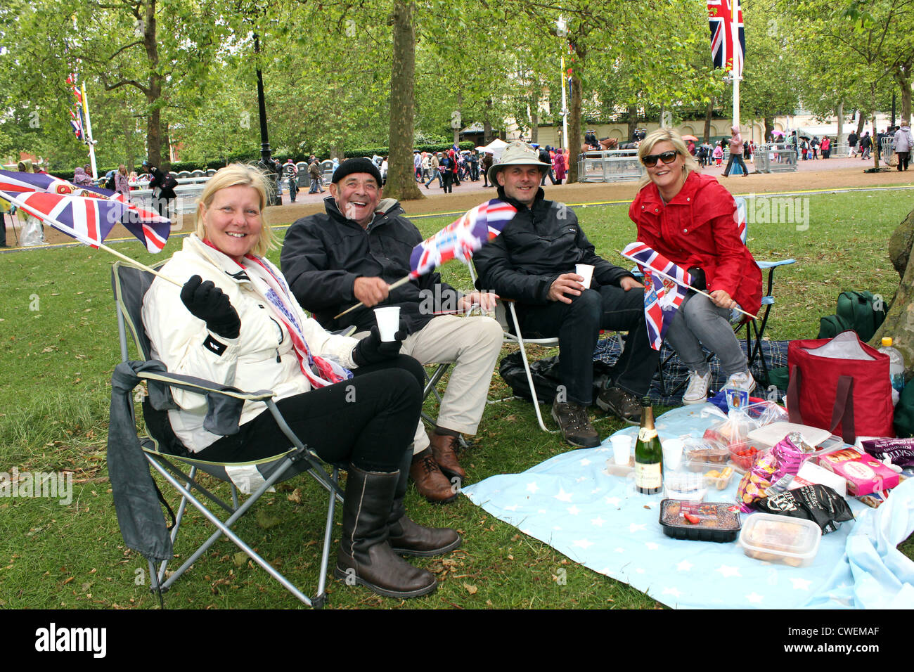Picknick-Feierlichkeiten an der Königin Diamond Jubilee London 2012 Stockfoto