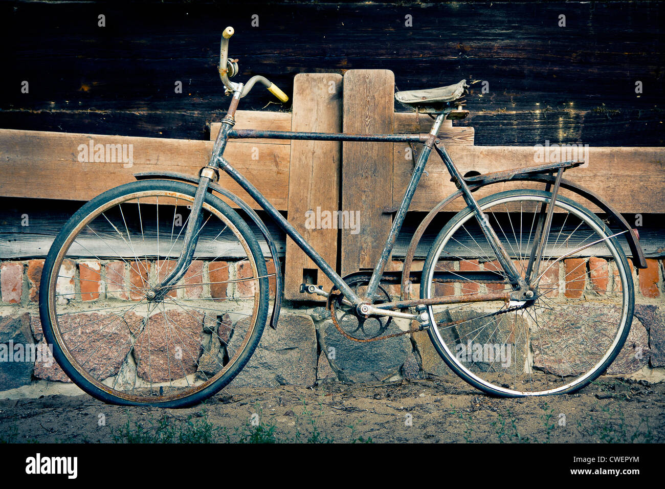 Vintage altes Fahrrad Stockfoto