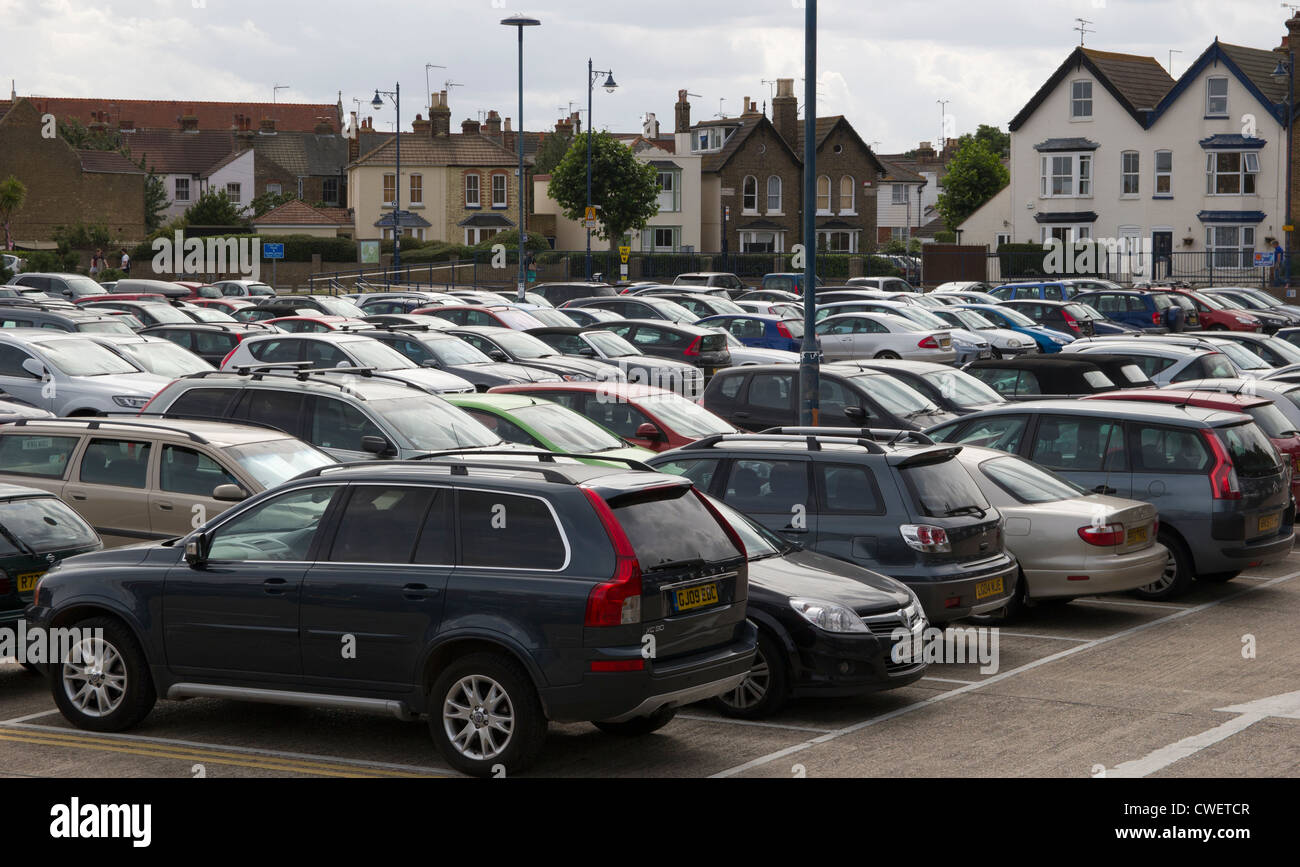 Gorrel Tankfüllung Parkplatz Whitstable Kent beschäftigt Stockfoto