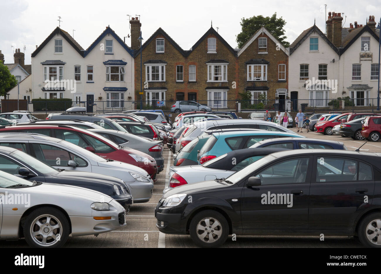 Gorrel Tankfüllung Parkplatz Whitstable Kent beschäftigt Stockfoto