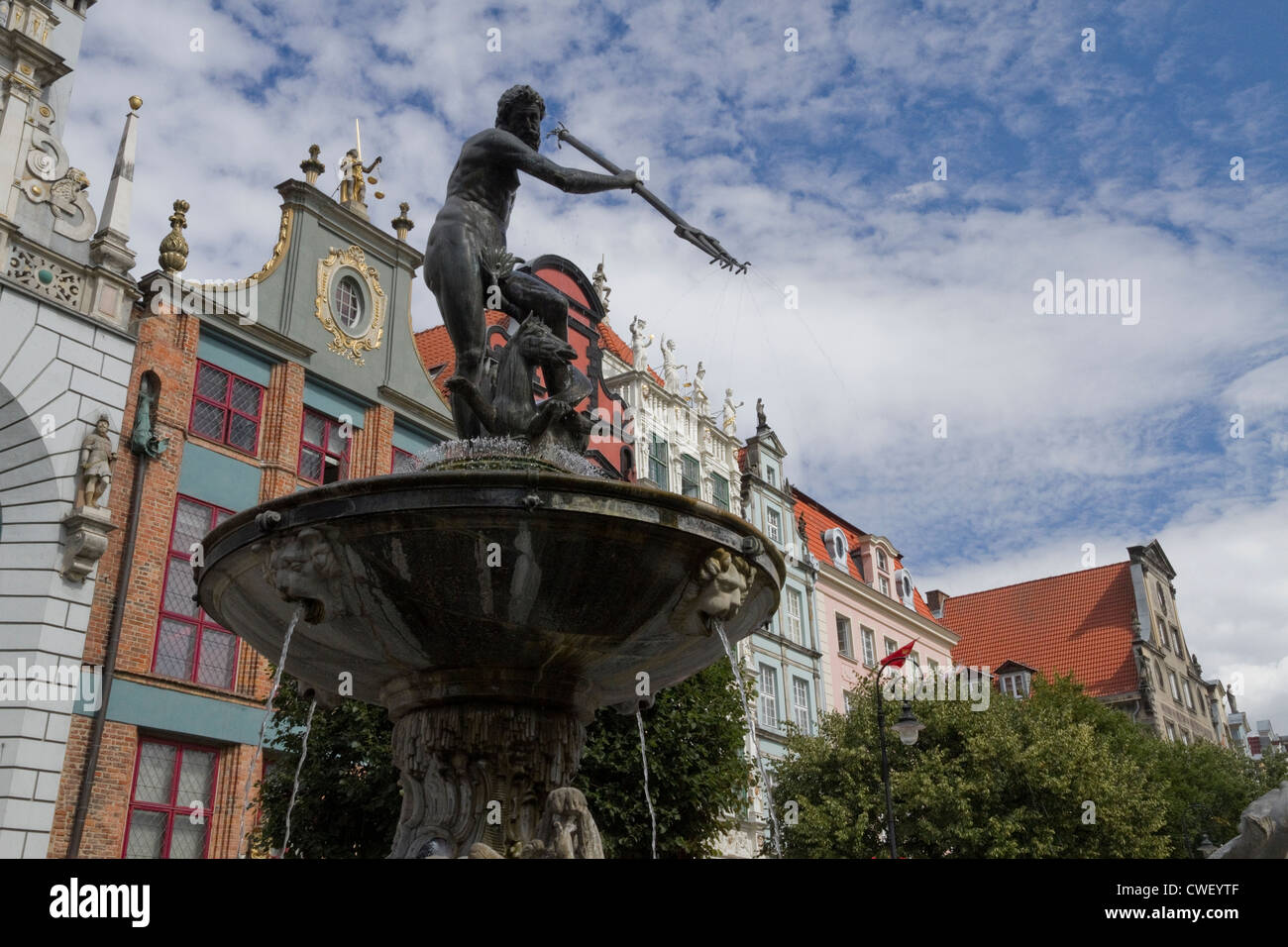 Der Naptune-Brunnen in Danzig Polen Stockfoto
