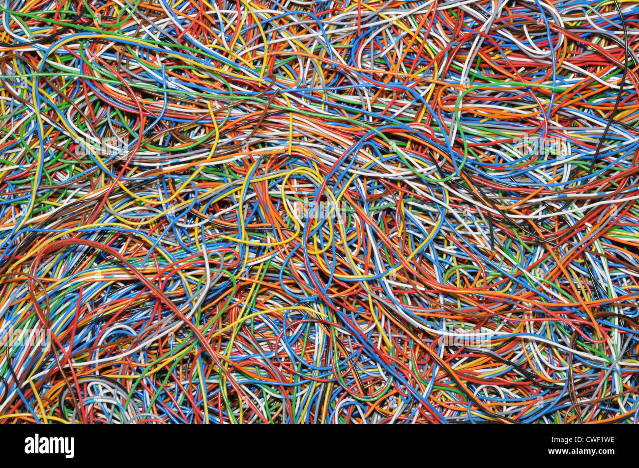 Bunte Kabel von Computer und internet Stockfoto