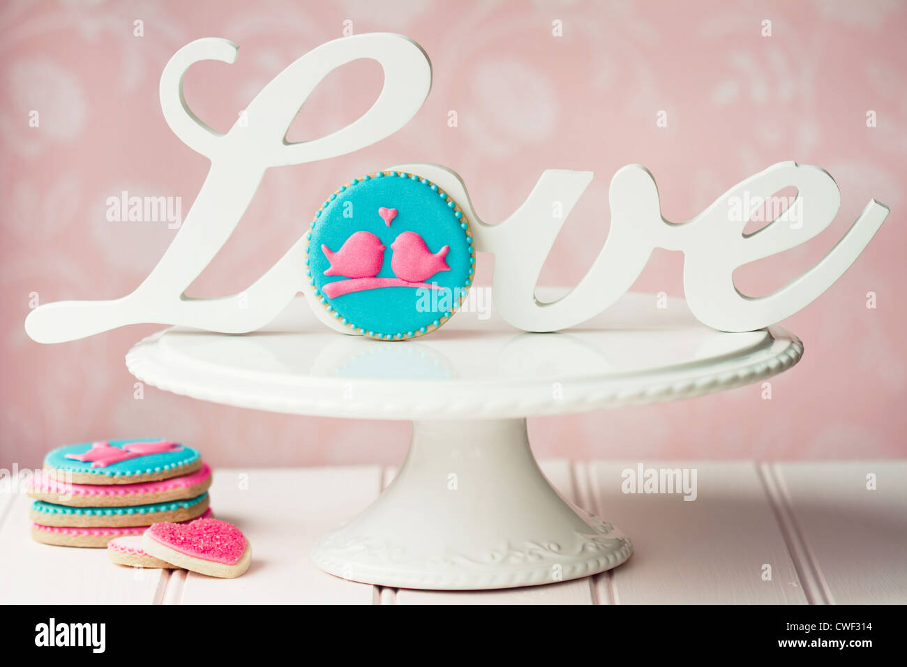 Lovebird cookies Stockfoto