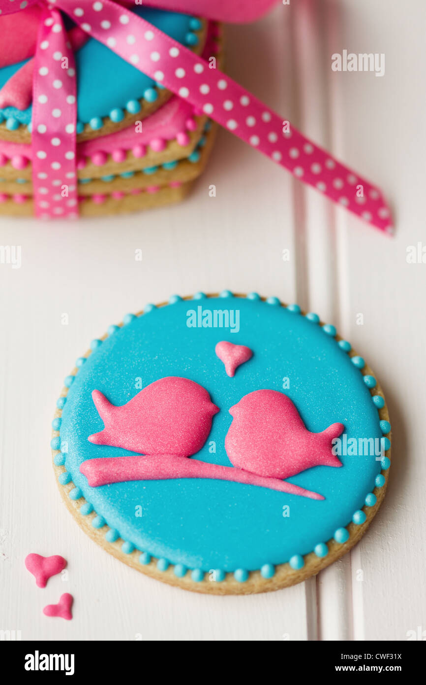 Lovebird cookies Stockfoto