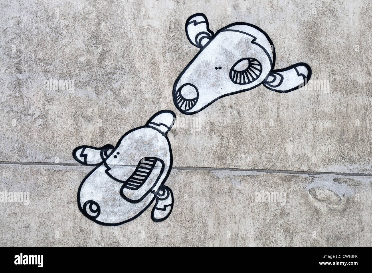 Paris, Frankreich. Street-Art in Rue Aubry le Boucher (4. Arr) Stockfoto