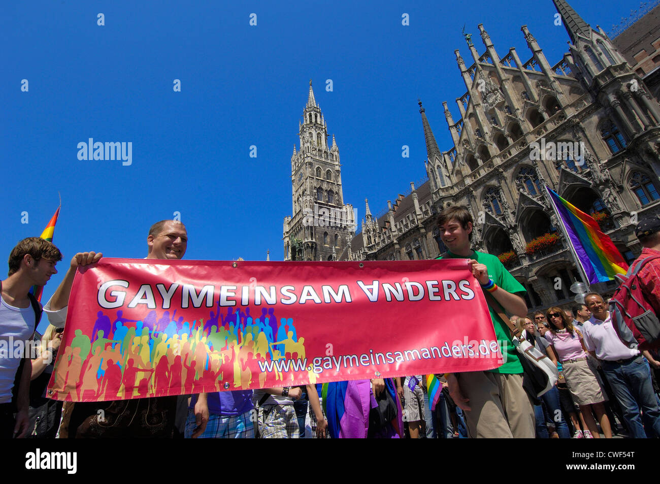 München, Marienplatz, Christopher Street Day, Gay-Parade, Bayern, Deutschland, Europa Stockfoto