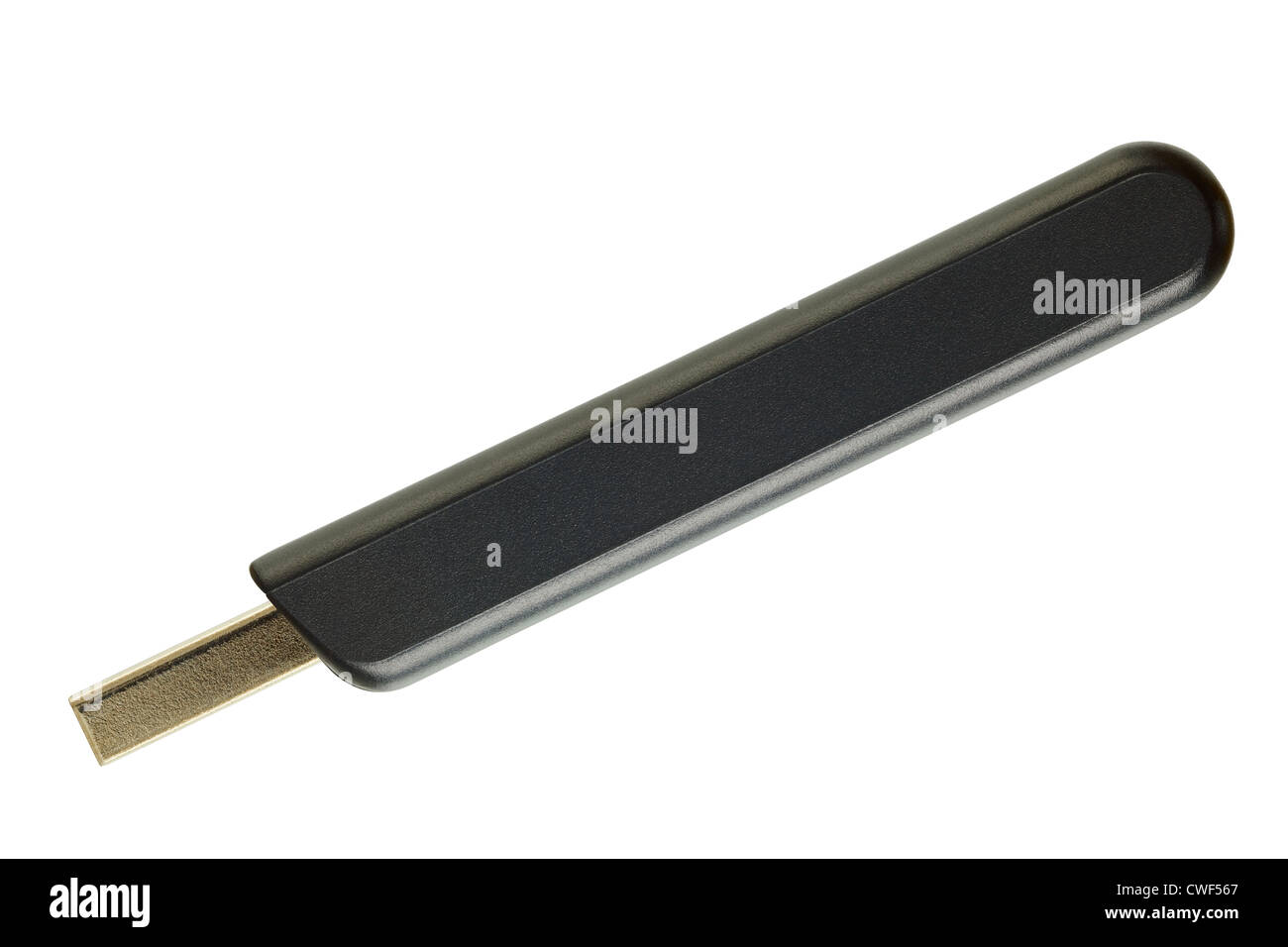Nahaufnahme von einem USB-Flash-Speicher isoliert auf weiss, Adobe RGB Stockfoto