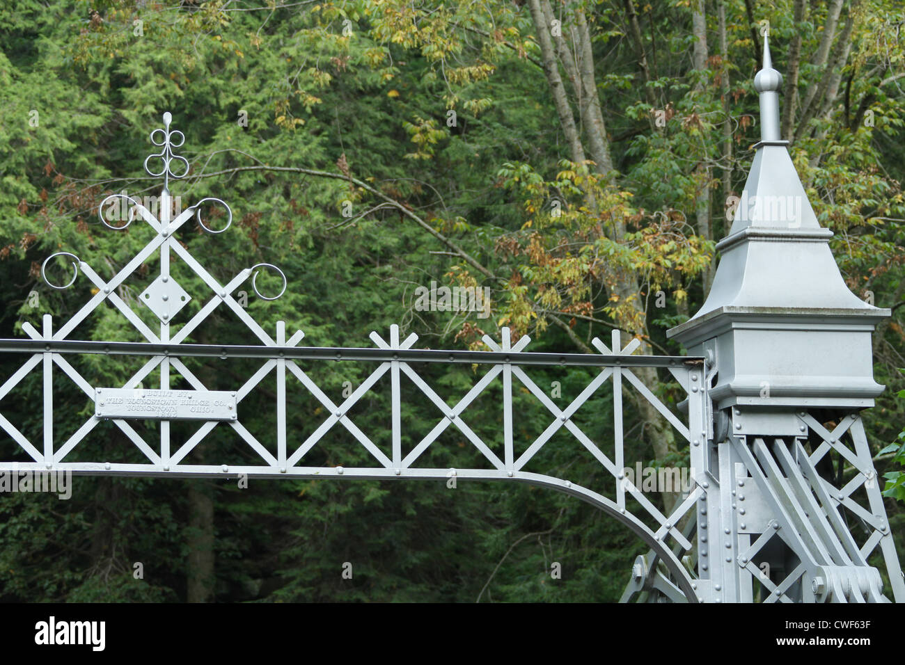 Dekoratives Detail. Alte Metall Brücke. Stockfoto