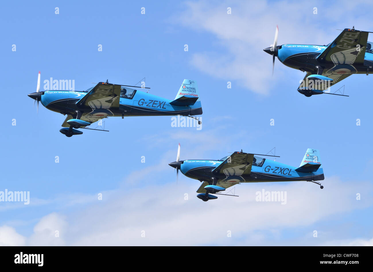 Die klingen Display Kunstflugstaffel, Royal Air Force Association auf der Farnborough International Airshow 2012 startenden Stockfoto