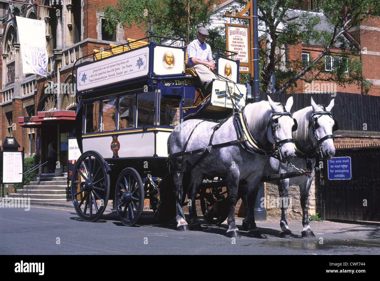 Die Shakespeare Pferdekutsche Omnibus Tour, Stratford Warwickshire, UK Stockfoto