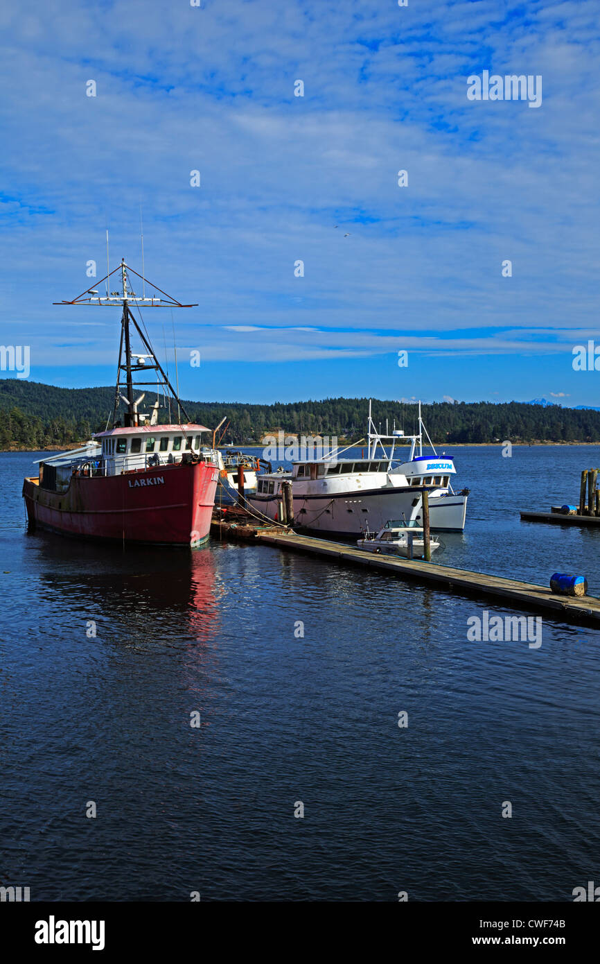 Angelboote/Fischerboote in Regierung Wharf, Sooke, Britisch-Kolumbien Stockfoto