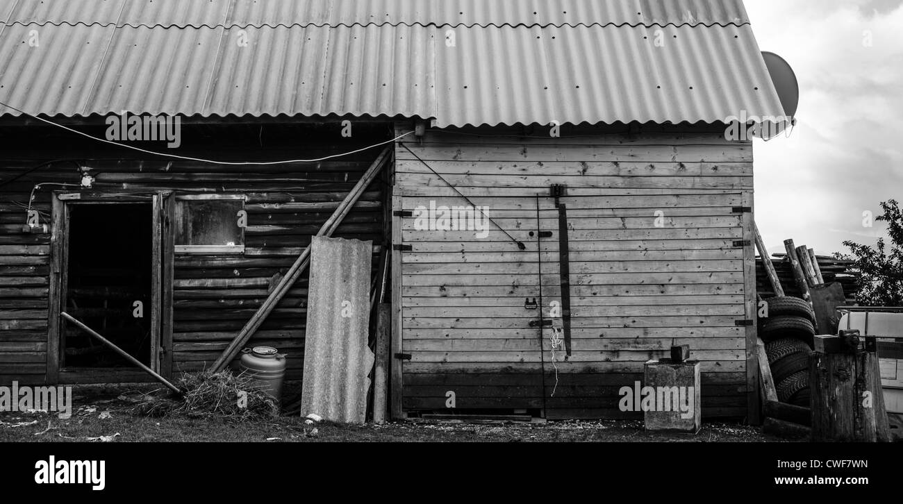 Scheune in Piatra Craiului Nationalpark, Brasov, Siebenbürgen, Rumänien Stockfoto