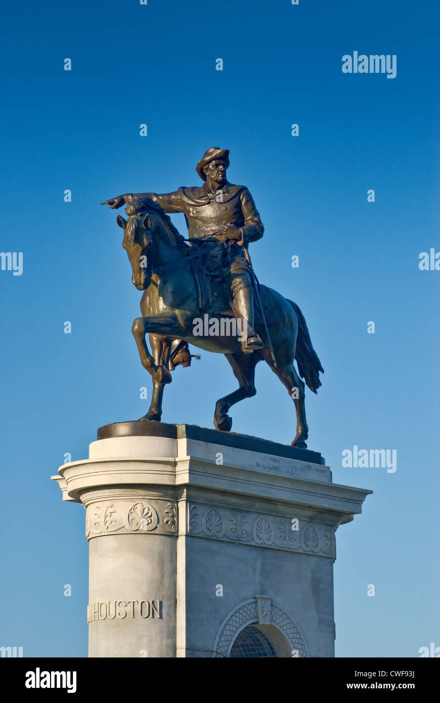 Sam Houston Denkmal von Enrico Cerracchio, Hermann Park, Houston, Texas, USA Stockfoto