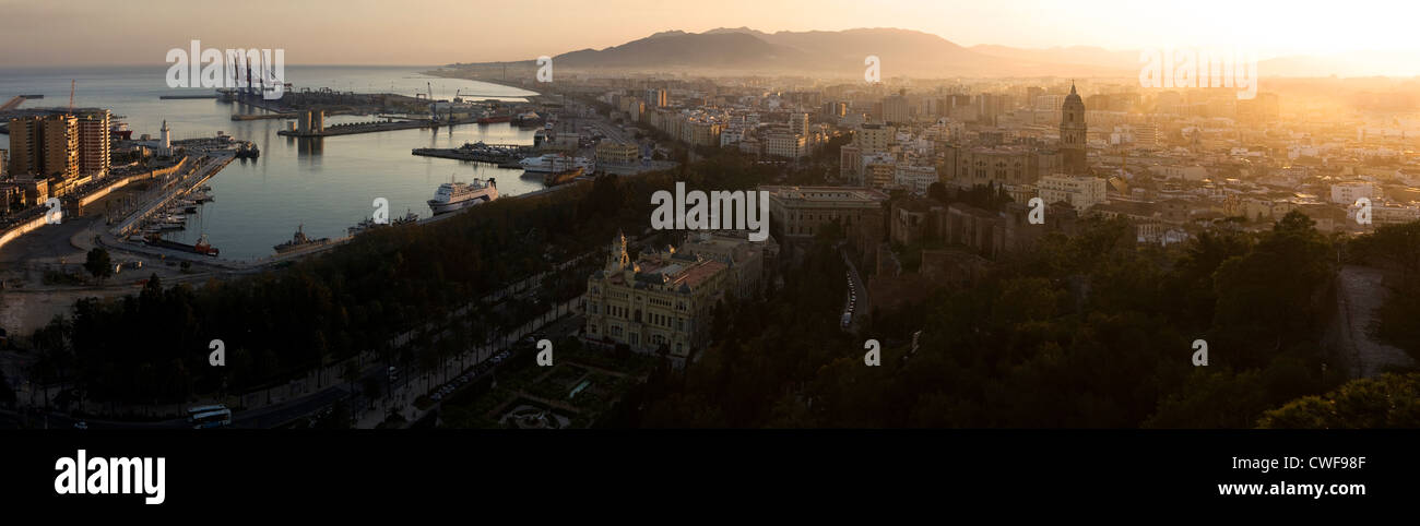Blick über Malaga, Spanien Stockfoto