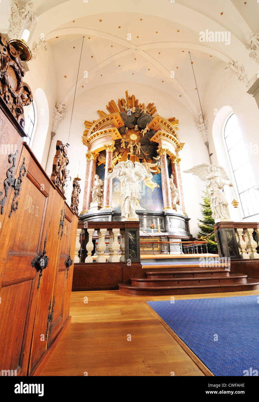 Innenraum der Kirche des Erlösers (Vor Frelsers Kirke) in Kopenhagen, Dänemark Stockfoto