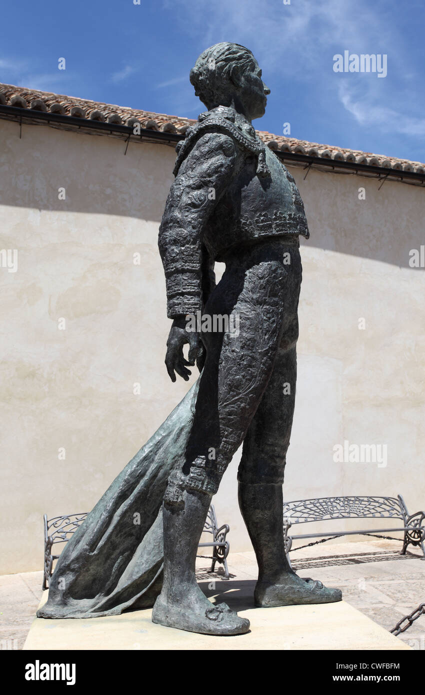 Statue von Torero Antonio Ordonez in Ronda, Andalusien Spanien Stockfoto