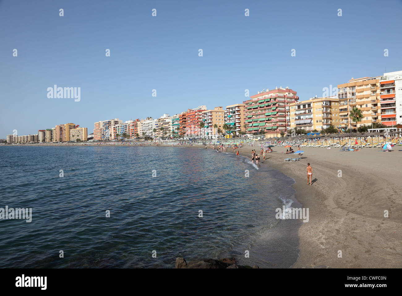 Strand von Fuengirola, Costa Del Sol, Andalusien Spanien Stockfoto