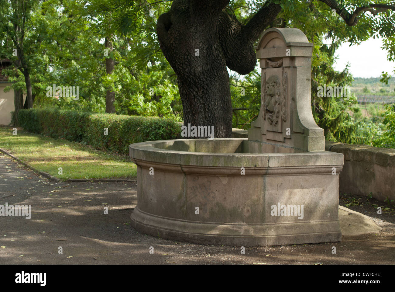 Barocker Brunnen, Stadt von Postoloprty, Tschechische Republik Stockfoto