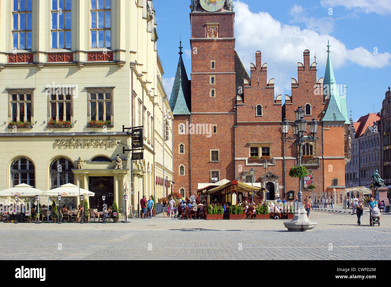 Breslauer Rathaus Markt Stockfoto