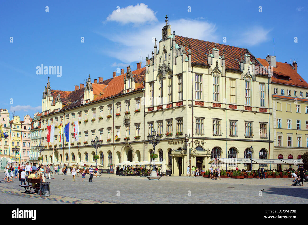 Breslauer Rathaus Markt Stockfoto