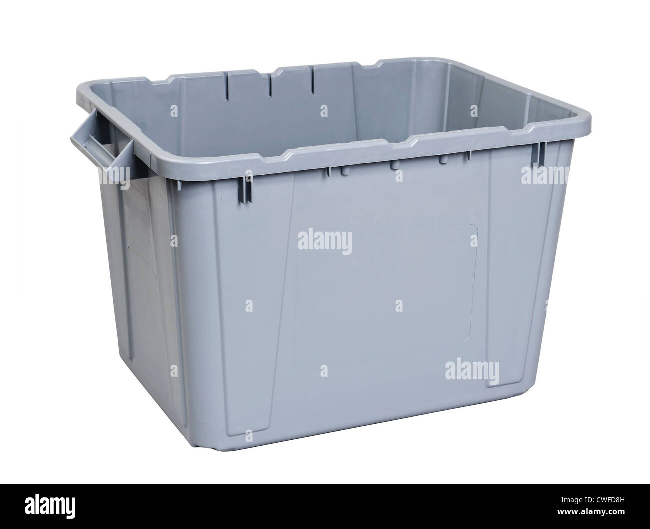 Graue Kunststoff-Aufbewahrungsbox Stockfoto
