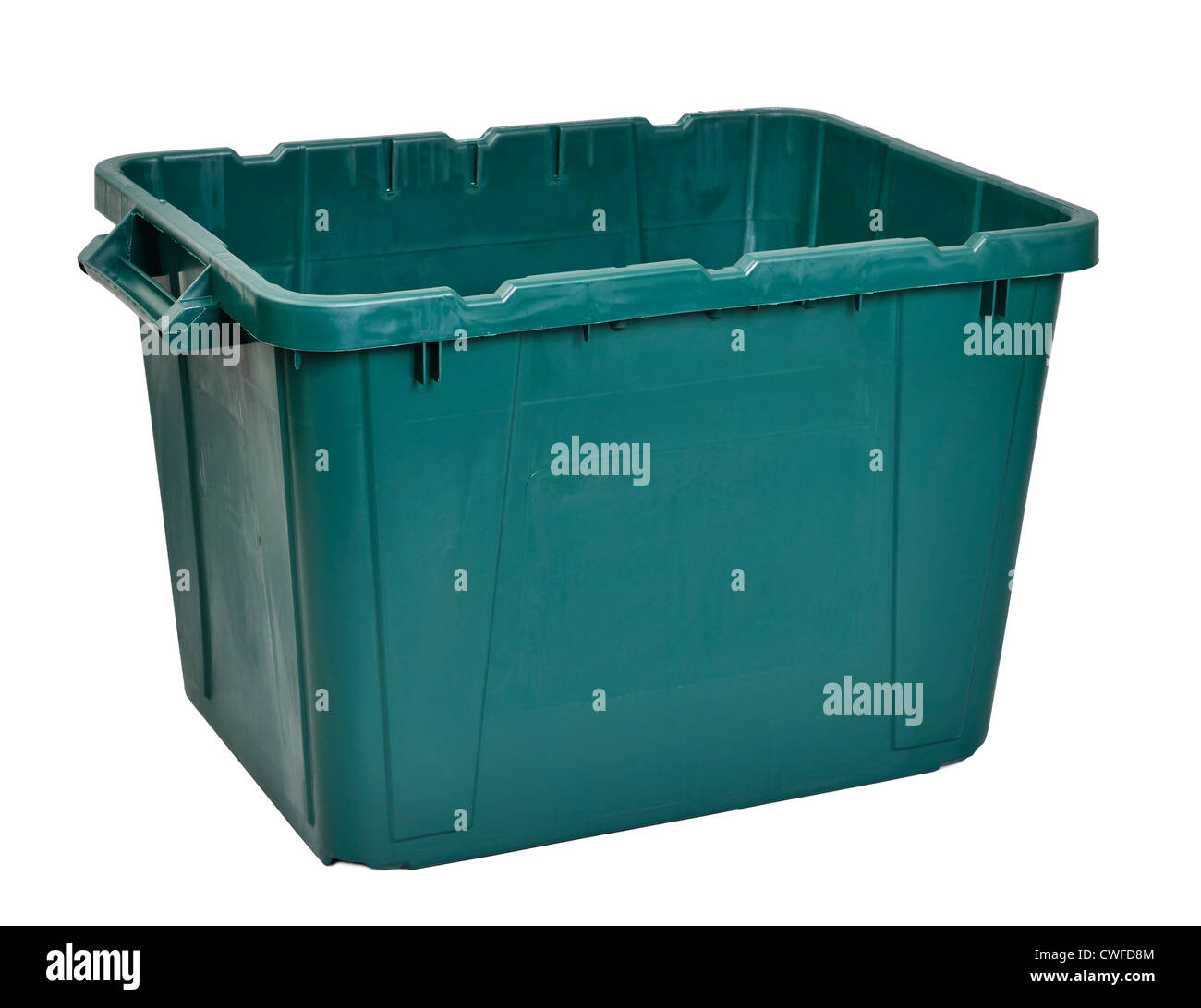 Grüne Kunststoff-Aufbewahrungsbox Stockfoto