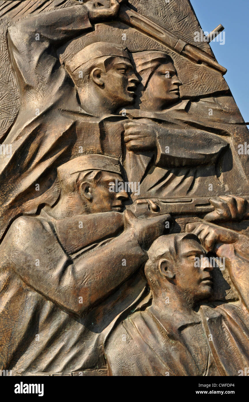 Europa, Makedonien, Bitola, Statue, die Vertretung der nationalen Befreiung Krieg von Mazedonien, 1941-44, detail Stockfoto