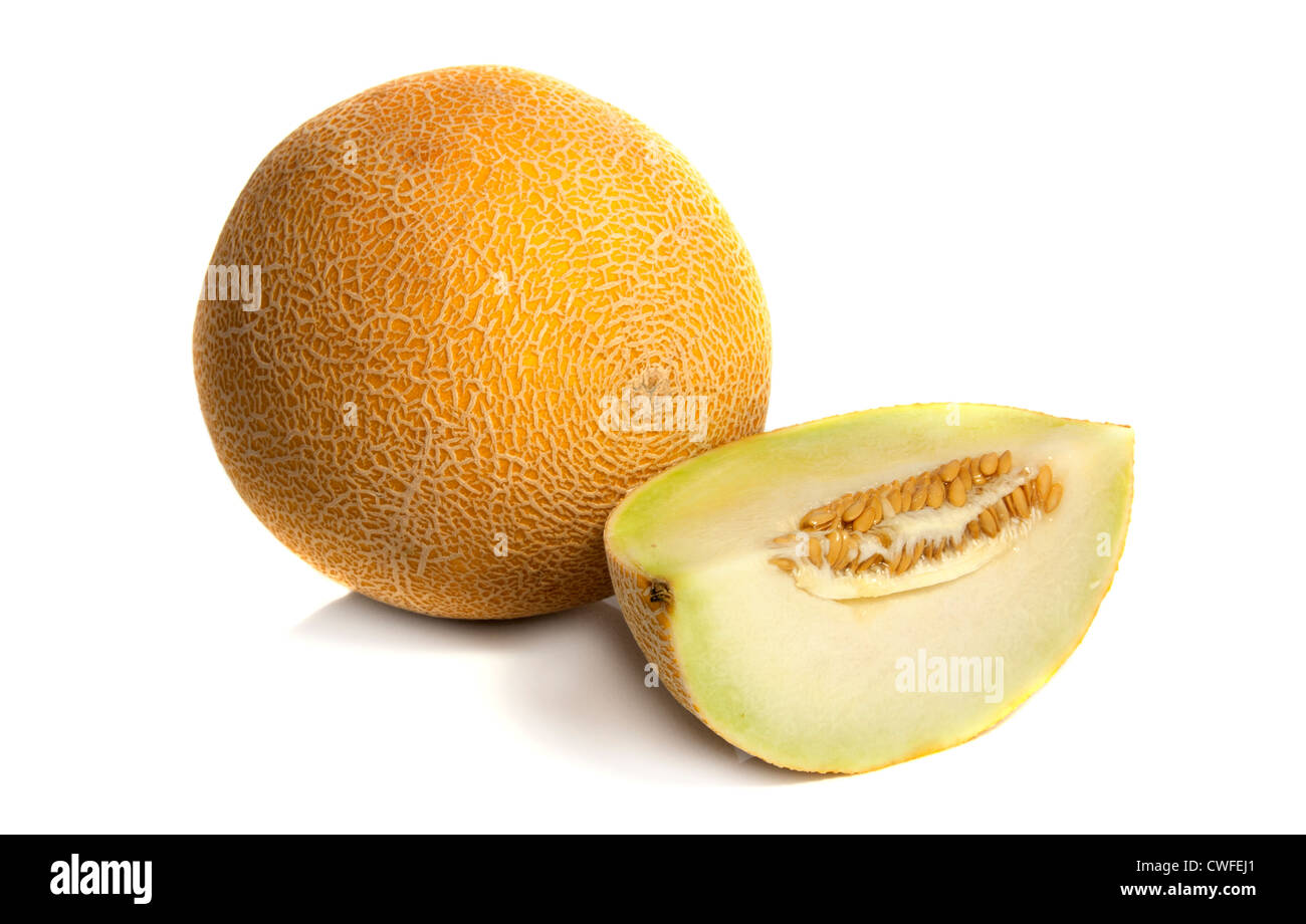 Melone-Loch eins und Viertel Stück Stockfoto