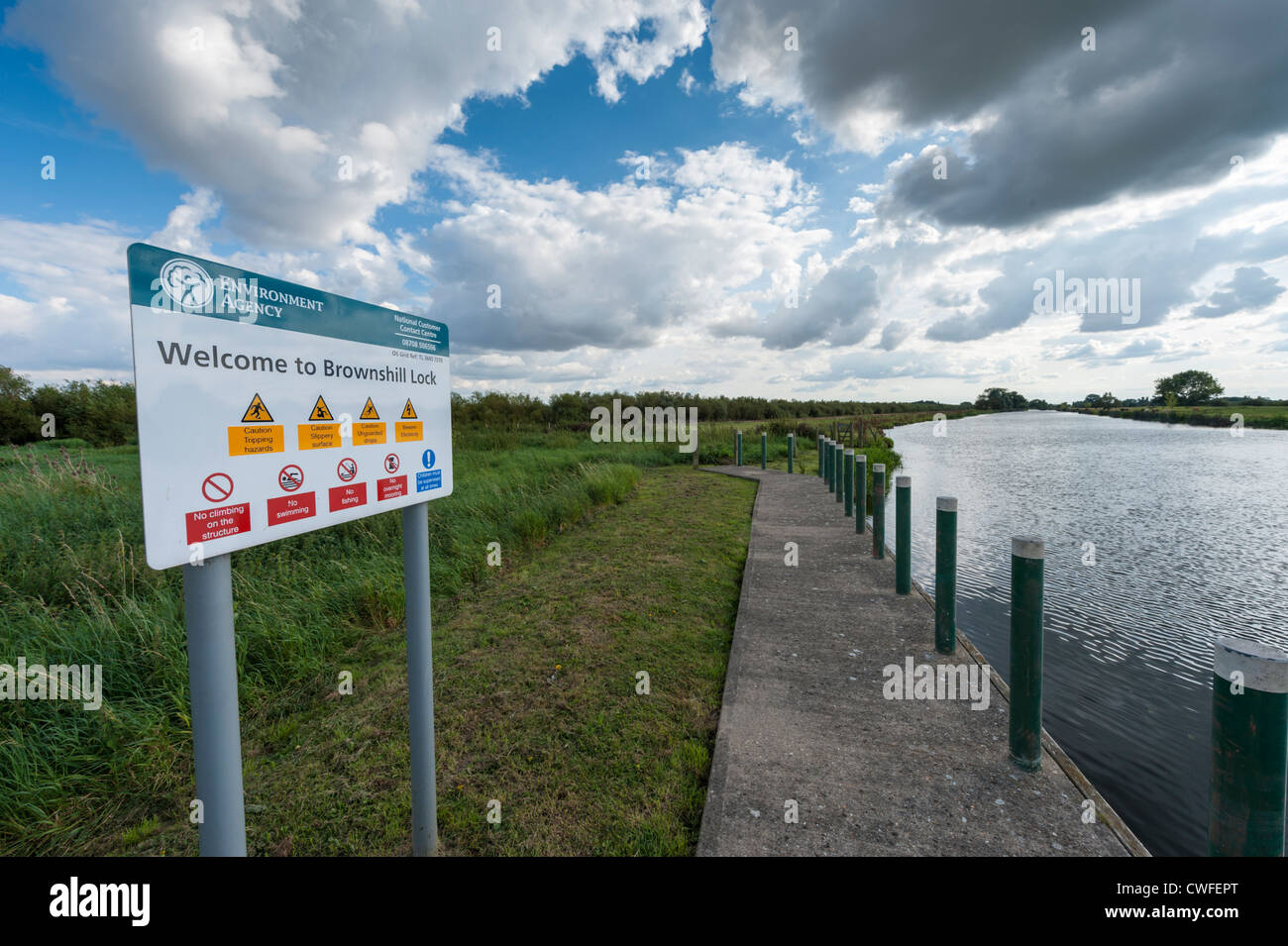 Brownshill Sperre auf den Fluss Great Ouse Cambridgeshire UK Stockfoto